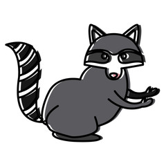 Racoon animal cartoon icon vector illustration graphic design