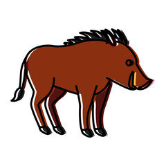 Jabali animal cartoon icon vector illustration graphic design