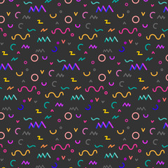Trendy geometric elements memphis pattern.