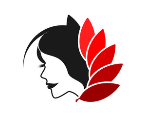 beauty elegance cosmetics face head icon image vector