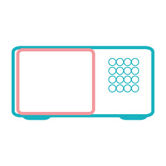 flat line   colored microwave over white  background  vector illustration