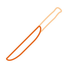 flat  line colored knife over white  background   vector  ilustration