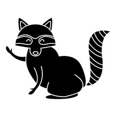 Racoon animal cartoon icon vector illustration graphic design