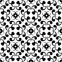 Fototapeta premium Seamless black and white pattern with wallpaper ornaments