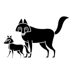 Fox animal cartoon icon vector illustration graphic design