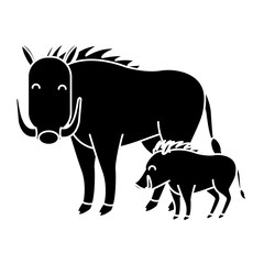 Jabali animal cartoon icon vector illustration graphic design