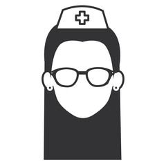 nurse with glasses avatar character vector illustration design