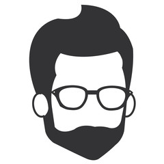 young man with beard avatar character vector illustration design