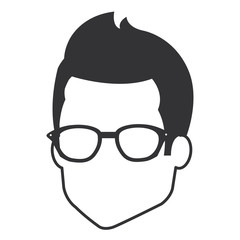 young man head avatar character vector illustration design