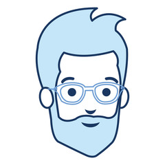 young man with beard avatar character vector illustration design