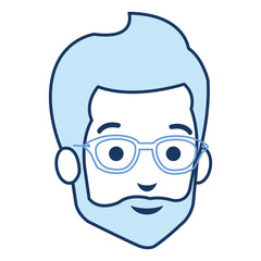 young man with beard avatar character vector illustration design