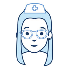 nurse with glasses avatar character vector illustration design