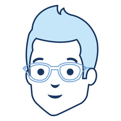 young man head avatar character vector illustration design
