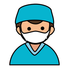 male doctor avatar character vector illustration design