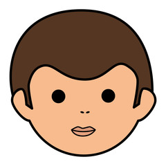 young man head avatar character vector illustration design