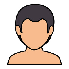 young man shirtless avatar character vector illustration design