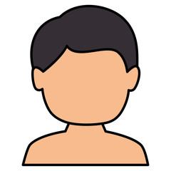 young man shirtless avatar character vector illustration design