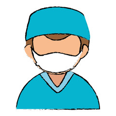 male doctor avatar character vector illustration design