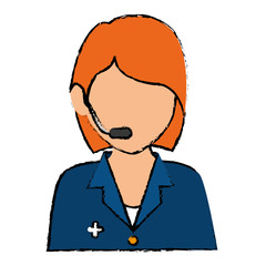 medical call center operator vector illustration design