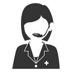 medical call center operator vector illustration design