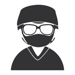 male doctor avatar character vector illustration design