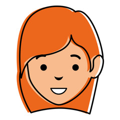 beautiful woman head avatar character vector illustration design