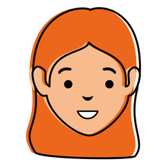 beautiful woman head avatar character vector illustration design