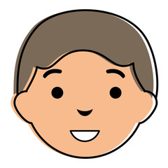 young man head avatar character vector illustration design