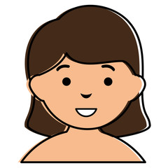 beautiful woman shirtless avatar character vector illustration design