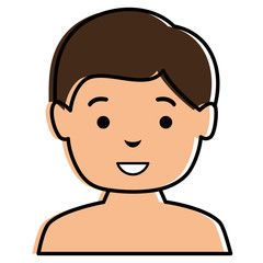 young man shirtless avatar character vector illustration design