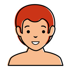 young man shirtless avatar character vector illustration design