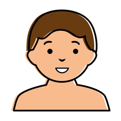 young man shirtless avatar character vector illustration design