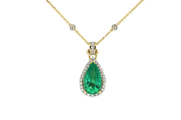 Fototapeta na wymiar emerald chain necklace