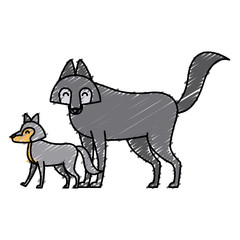 Wolf cartoon animal icon vector illustration graphic design