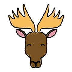 Reindeer animal cartoon icon vector illustration graphic design