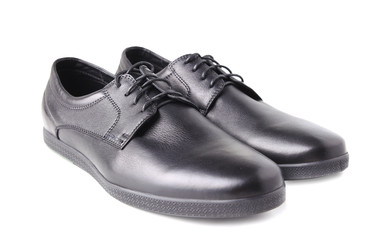 Black men's shoes isolated.