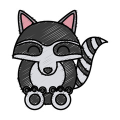 Racoon animal cartoon icon vector illustration graphic design