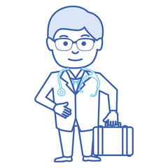 male doctor with stethoscope avatar character vector illustration design