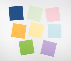 Note all colorful paper set, post memo papers isolated on white background