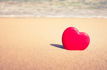 Heart in the sand on the beach. 