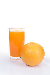 orange juice glass isolated