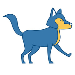 Wolf cartoon animal icon vector illustration graphic design