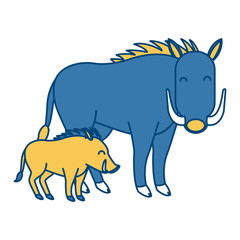 Jabali animal cartoon icon vector illustration graphic design
