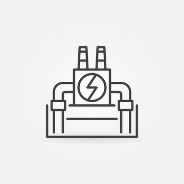 Vector geothermal power plant icon