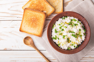Goat cream cheese with green onions, dip sauce