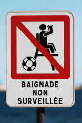panneau de baignade non surveillée