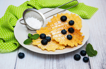 Waffles with blueberries
