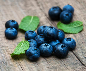 Fresh blueberries on a table