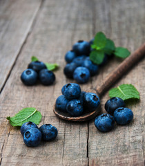Fresh blueberries on a table