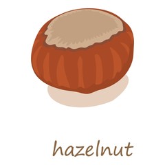 Hazelnut icon, isometric 3d style